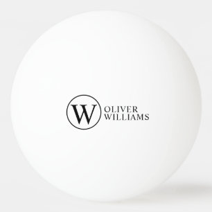 Balle De Ping Pong Monogramme circulaire initial W (modifiable)