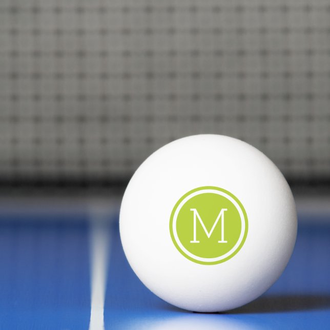 Balle De Ping Pong Monogramme circulaire vert personnalisé (Filet)