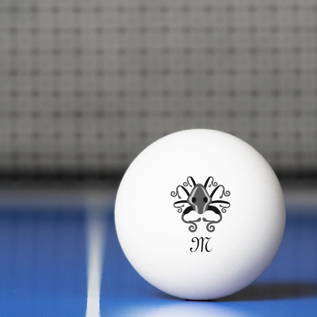 Balle De Ping Pong Monogramme de calmar gris (Filet)