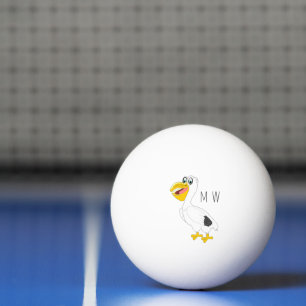 Balle De Ping Pong Monogramme de conception pélicane