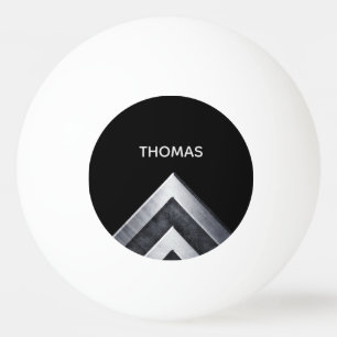 Balle De Ping Pong Monogramme de motif métallique élégant