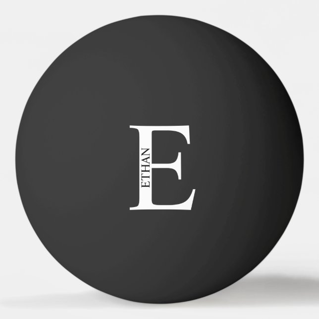 Balle De Ping Pong Monogramme et nom personnalisés (Dos)