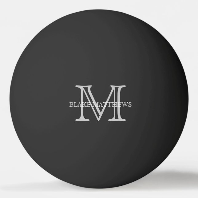 Balle De Ping Pong Monogramme et nom personnalisés classiques (Devant)