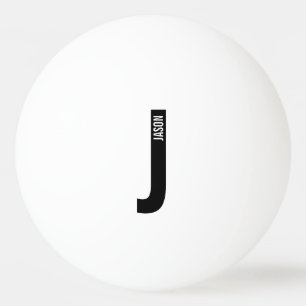 Balle De Ping Pong Monogramme et nom personnalisés gras modernes