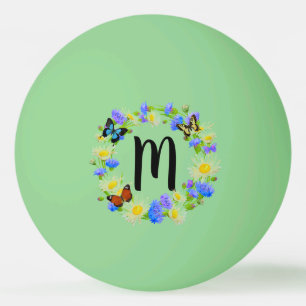 Balle De Ping Pong Monogramme floral