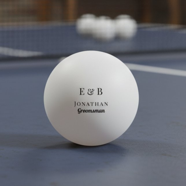 Balle De Ping Pong Monogramme Mariage Groomsman Cadeau Personnalisé N (Créateur téléchargé)