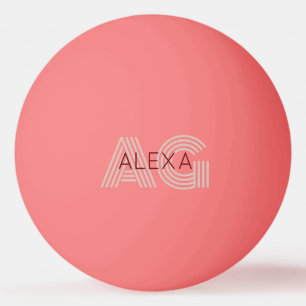 Balle De Ping Pong Monogramme moderne beige et vin