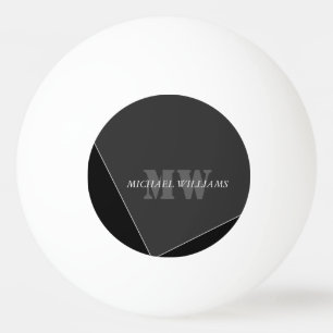 Balle De Ping Pong Monogramme noir gris artistique moderne