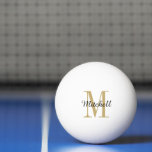 Balle De Ping Pong Monogramme or et nom personnalisé<br><div class="desc">Boules de ping-pong personnalisées avec votre nom et monogramme ou autre texte personnalisé. Cliquez sur Customiser pour modifier les polices et les couleurs ou ajouter votre propre texte et images pour créer un cadeau unique.</div>