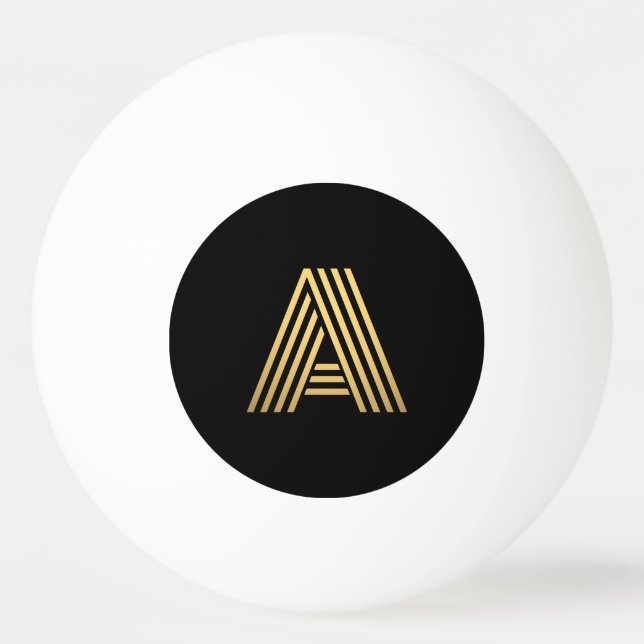Balle De Ping Pong Monogramme Or moderne (Devant)