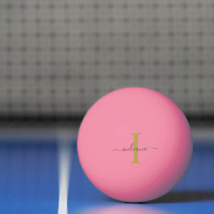 Balle De Ping Pong Monogramme personnalisé de script moderne