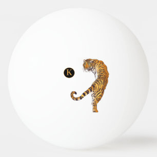 Balle De Ping Pong Monogramme personnalisé Tiger animal sauvage