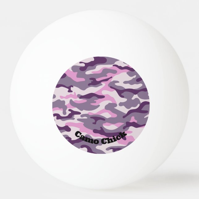 Balle De Ping Pong Monogramme rose camouflage en noir | (Dos)