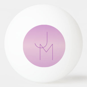 Balle De Ping Pong Monogramme superposé unique Rose lavande doux