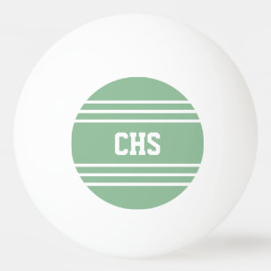 Balle De Ping Pong Moss Green Stripes boules monogramme personnalisée