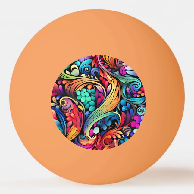 Balle De Ping Pong Motif coloré Paisley (Devant)