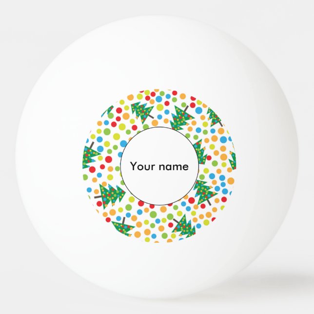 Balle De Ping Pong Motif d'arbres de Noël (Devant)