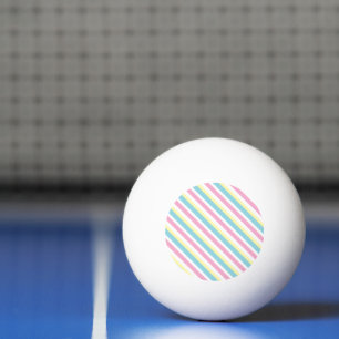 Balle De Ping Pong Motif de bandes de couleurs cool