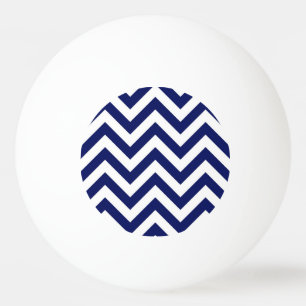 Balle De Ping Pong Motif de bleu marine et blanc grand de Chevron de