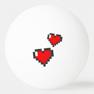 Balle De Ping Pong Motif de coeur de pixel