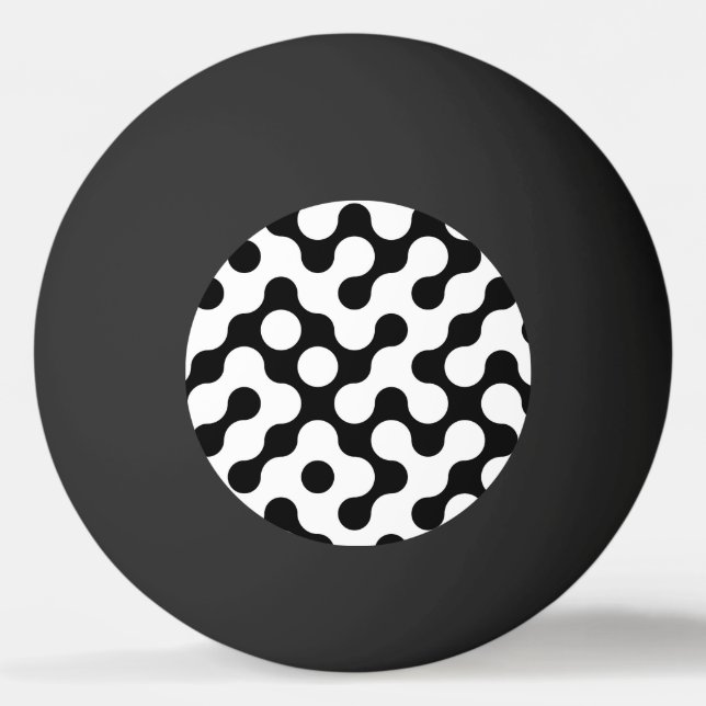 Balle De Ping Pong Motif de labyrinthe noir (Devant)