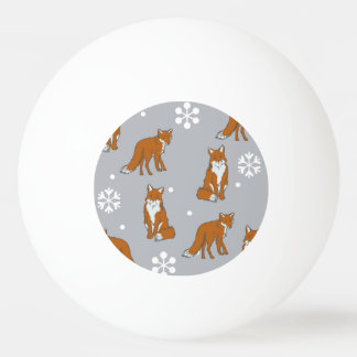 Balle De Ping Pong Motif des renards rouges d'hiver