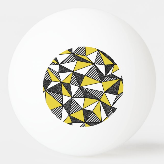 Balle De Ping Pong Motif géométrique bas-poly rétro (Devant)
