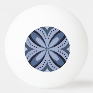 Balle De Ping Pong Motif géométrique bleu de style rétro