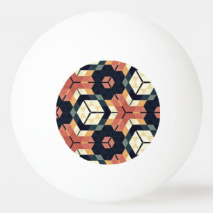 Balle De Ping Pong Motif géométrique Carré Hexagon coloré