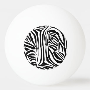 Balle De Ping Pong Motif Imprimé Zèbre Noir et Blanc Audacieux