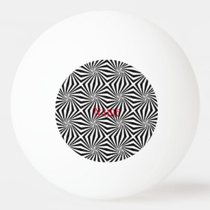 Balle De Ping Pong Motif rayonnant noir blanc Thunder_Cove
