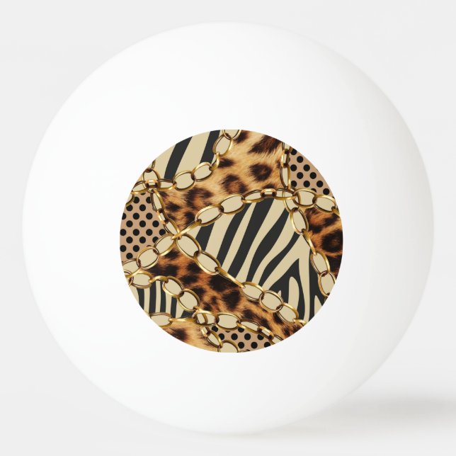 Balle De Ping Pong Motif sans couture Leopard Poster de animal (Devant)