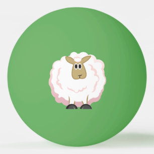 Balle De Ping Pong Mouton Blanc Fluffy
