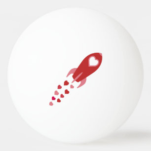 Balle De Ping Pong Navire d'espace d'amour rose et rouge