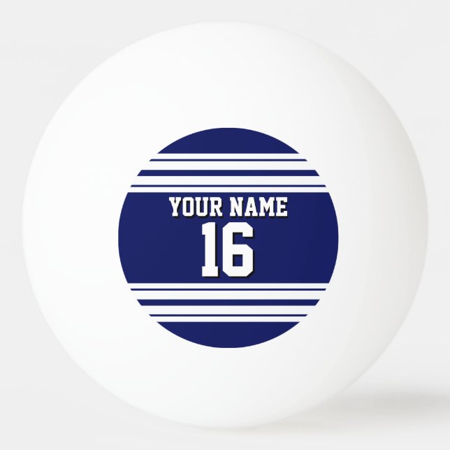 Balle De Ping Pong Navy Blue White Team (Devant)