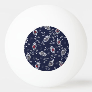 Balle De Ping Pong Navy Paisley : Design Motif élégant.
