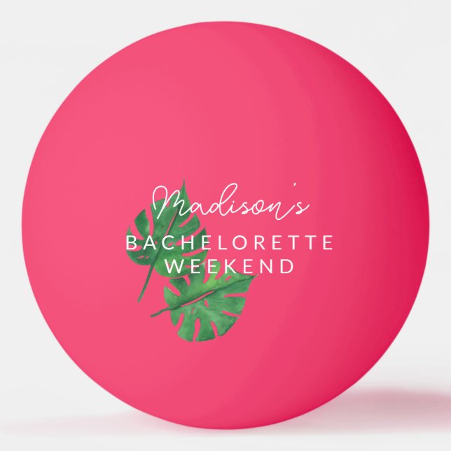 Balle De Ping Pong Neon Bachelorette Beach Games Rose (Devant)