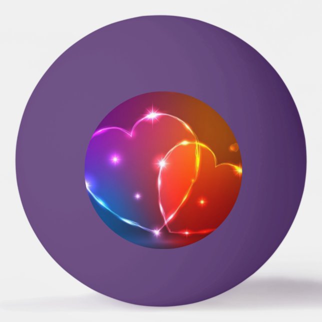 Balle De Ping Pong néon coeur la Saint-Valentin (Dos)