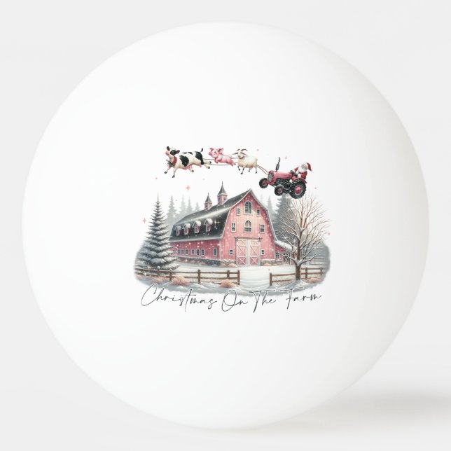 Balle De Ping Pong Noël à la ferme, Joyeux Noël (Devant)