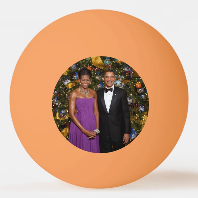 Balle De Ping Pong Noël du président Barack Obama et de Michelle (Dos)