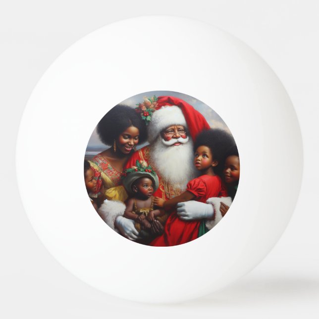 Balle De Ping Pong Noël Père Noël Avec Enfants 7 (Devant)