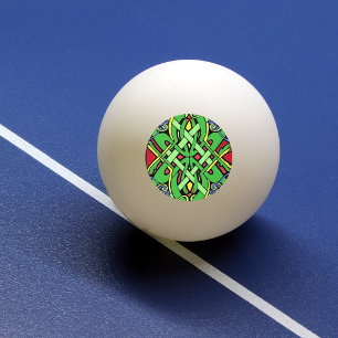 Balle De Ping Pong Nœud celtique irlandais orné coloré