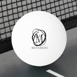 Balle De Ping Pong Nom de monogramme moderne élégant<br><div class="desc">Boules de ping-pong élégantes personnalisées avec un monogramme décoratif ou initial en noir avec un nom. Contactez le concepteur via Zazzle Conversation ou makeitaboutyoustore@gmail.com si vous souhaitez modifier ce design,  sur un autre produit ou pour coordonner des éléments.</div>