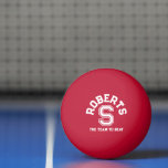 Balle De Ping Pong Nom et équipe personnalisés du monogramme de sport<br><div class="desc">Pagaie de ping-pong personnalisée avec votre nom et nom de famille initiale et équipe ou slogan en blanc pour utilisation sur n'importe quelle balle colorée. Lit Roberts S L'équipe à battre. Personnalisez ces boules audacieuses de style sportif avec votre propre nom et nom initial et nom d'équipe ou ajoutez un...</div>