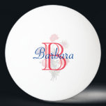 Balle De Ping Pong Nom floral élégant personnalisé et monogramme<br><div class="desc">Un joli petit ballon de ping-pong monogrammé à fleurs,  un cadeau pour tous les amateurs de ping-pong,  simple et élégant. Personnalisez-le avec vos initiales,  votre monogramme et votre prénom.   Si vous avez des questions de conception ou une demande spéciale,  veuillez envoyer un courriel à : charmdesignstudio@rcn.com</div>