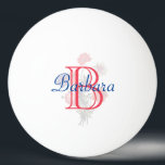 Balle De Ping Pong Nom floral élégant personnalisé et monogramme<br><div class="desc">Un joli petit ballon de ping-pong monogrammé à fleurs,  un cadeau pour tous les amateurs de ping-pong,  simple et élégant. Personnalisez-le avec vos initiales,  votre monogramme et votre prénom.   Si vous avez des questions de conception ou une demande spéciale,  veuillez envoyer un courriel à : charmdesignstudio@rcn.com</div>