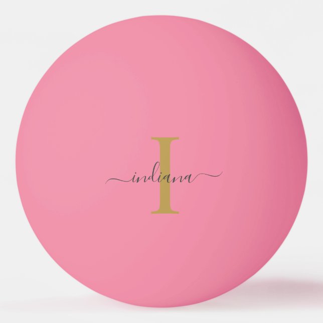 Balle De Ping Pong Nom Moderne de Script de Monogramme Moderne (Devant)