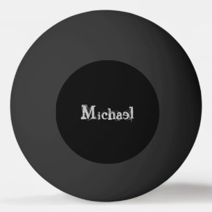 Balle De Ping Pong Nom monogramme moderne minimaliste noir blanc