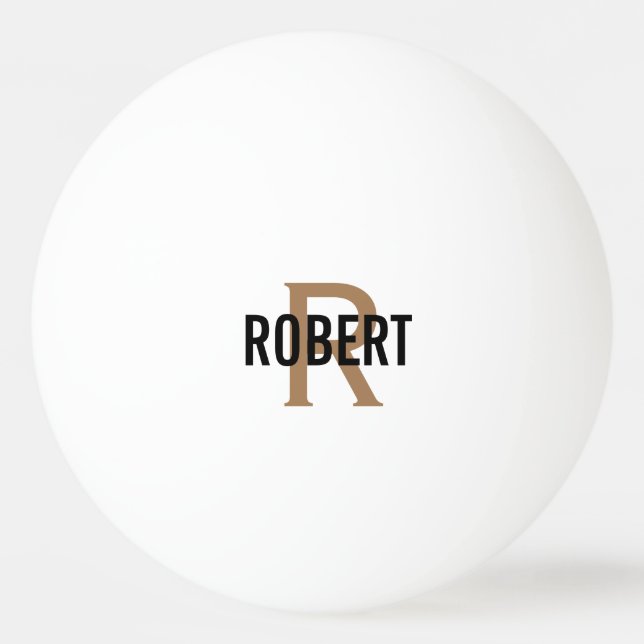 Balle De Ping Pong Nom monogramme or moderne Ping Pong Ball (Devant)