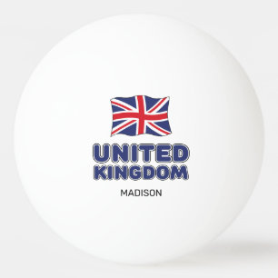 Balle De Ping Pong Nom personnalisé Drapeau Royaume-Uni